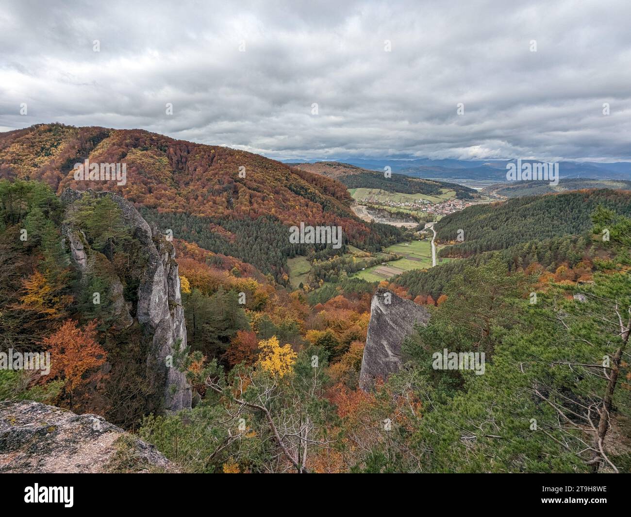 Slowakei Panoramablick auf wunderschöne Berge, männliche Tatra, kleine Tatra Berge Stockfoto