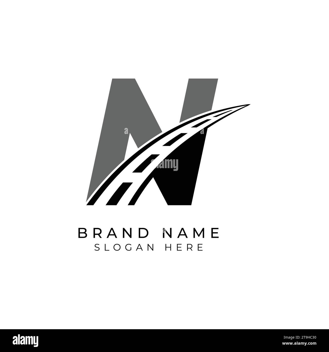 Asphalt mit Letter N-Logo für Identität. Konstruktionsvorlage Vektorillustration für Marke Stock Vektor