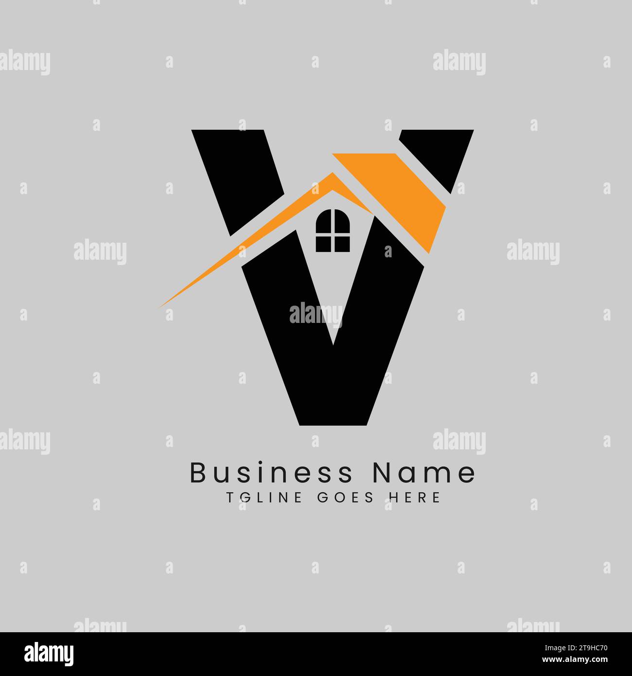 V Buchstabe Real Estate Logo, Vektor-Illustration Vorlage Konzept Design Logo für Immobilien Business Image Start mit Alphabet V Stock Vektor