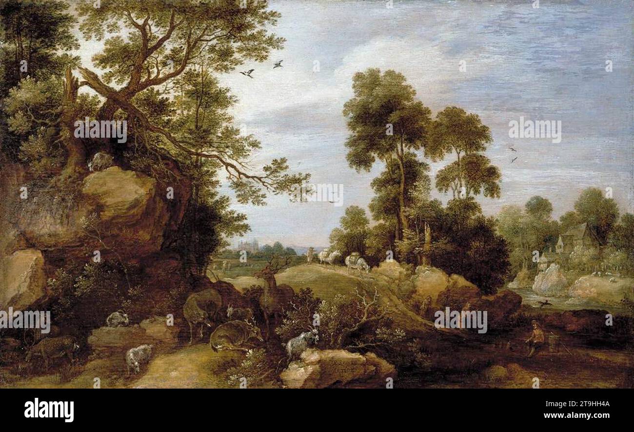Landschaft 1620-22 von Gillis Claesz. D' Hondecoeter Stockfoto