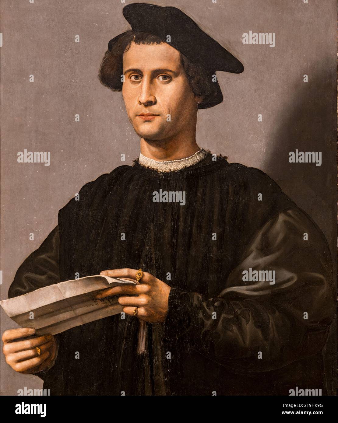 Ridolfo Ghirlandaio, Italienisch (Florenz), 1483-1561, Porträt Silvestro aldobrandini, ca. 1550, Öl auf Platte Stockfoto
