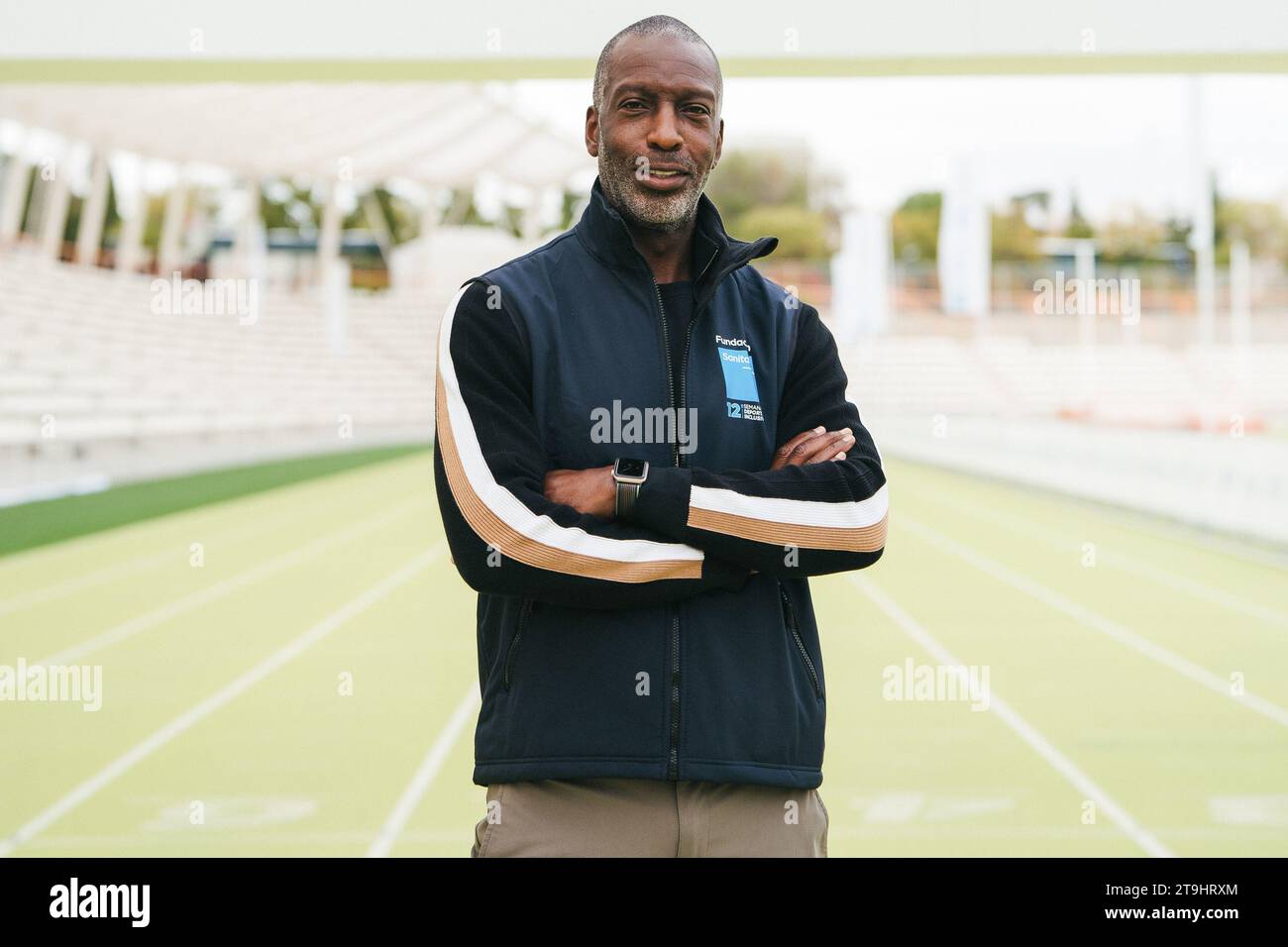 Der amerikanische Athlet Michael Johnson während der Präsentation der 12. Inclusive Sports Week der Sanitas Foundation im Vallehermoso Stadion in Madrid, 25. Oktober 2023, Spanien mit: Michael Johnson Where: Madrid, Spain Wann: 25. Oktober 2023 Credit: Oscar Gonzalez/WENN Stockfoto