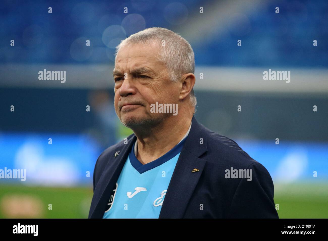 Sankt Petersburg, Russland. November 2023. Vorsitzender des Vorstands der St. Der Petersburger Fußballverein Alexander Medwedew wurde während des russischen Premier League-Fußballspiels zwischen Zenit Sankt Petersburg und Sotschi in der Gazprom Arena in Aktion gesehen. Endpunktzahl: Zenit 3:0 Sotschi. (Foto: Maksim Konstantinov/SOPA Images/SIPA USA) Credit: SIPA USA/Alamy Live News Stockfoto