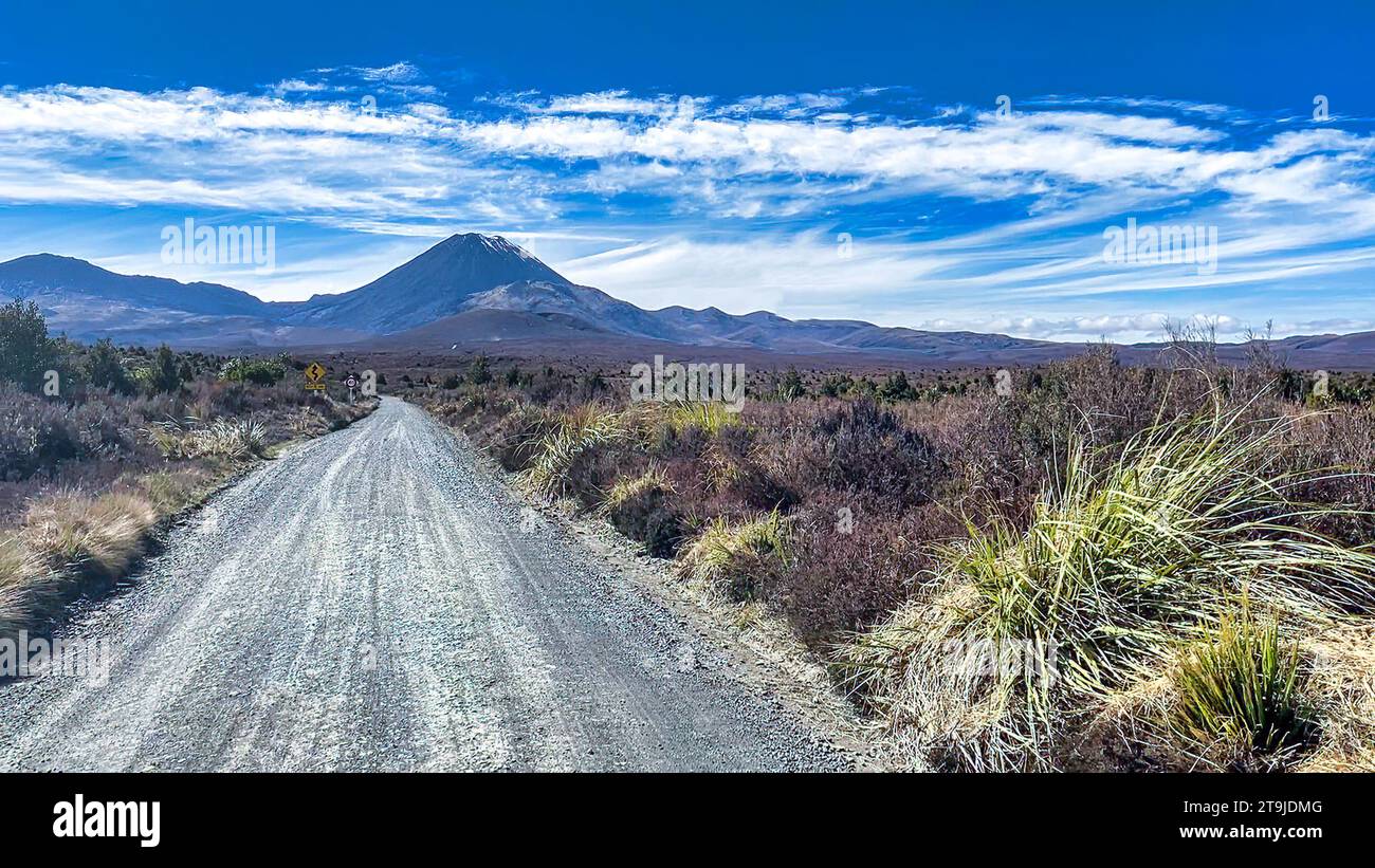 Das vulkanische Gelände des Nationalparks auf der westlichen Seite des Zentralplateaus Neuseelands Stockfoto