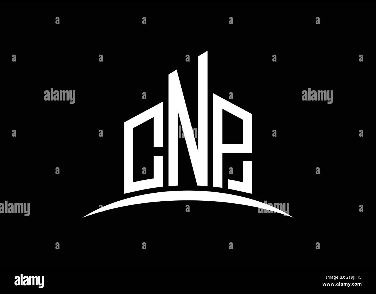 Letter CNP Building Vektor Monogramm Logo Design Vorlage. Building Shape CNP-Logo. Stock Vektor