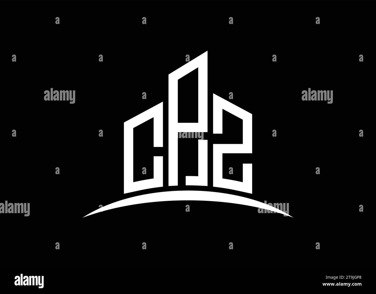 Letter CPZ Gebäude Vektor Monogramm Logo Design Vorlage. Building Shape CPZ-Logo. Stock Vektor