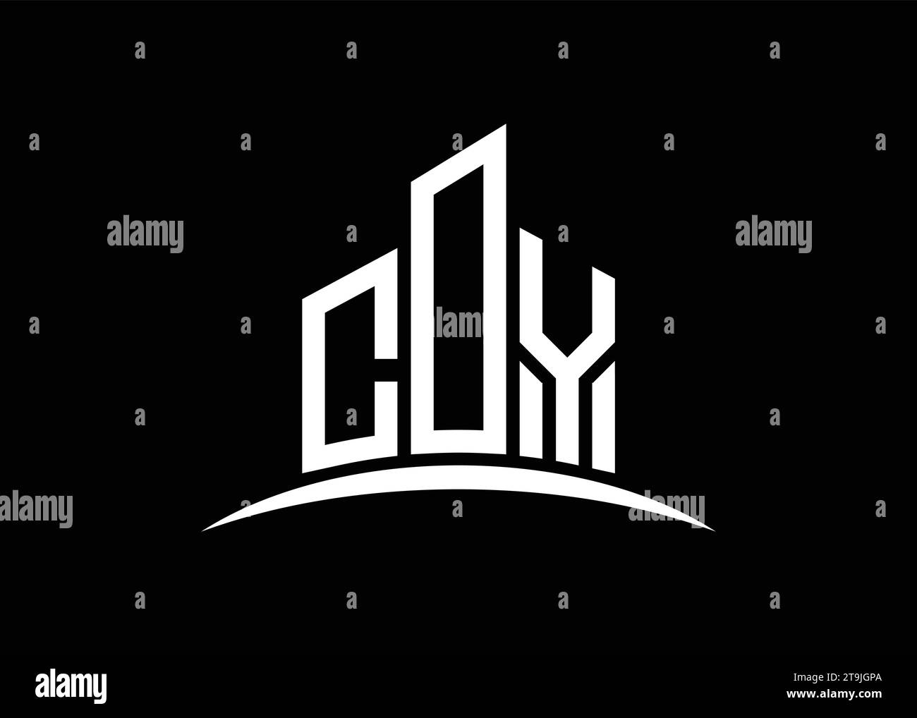 Letter COY Gebäude Vektor Monogramm Logo Design Vorlage. Building Shape COY Logo. Stock Vektor