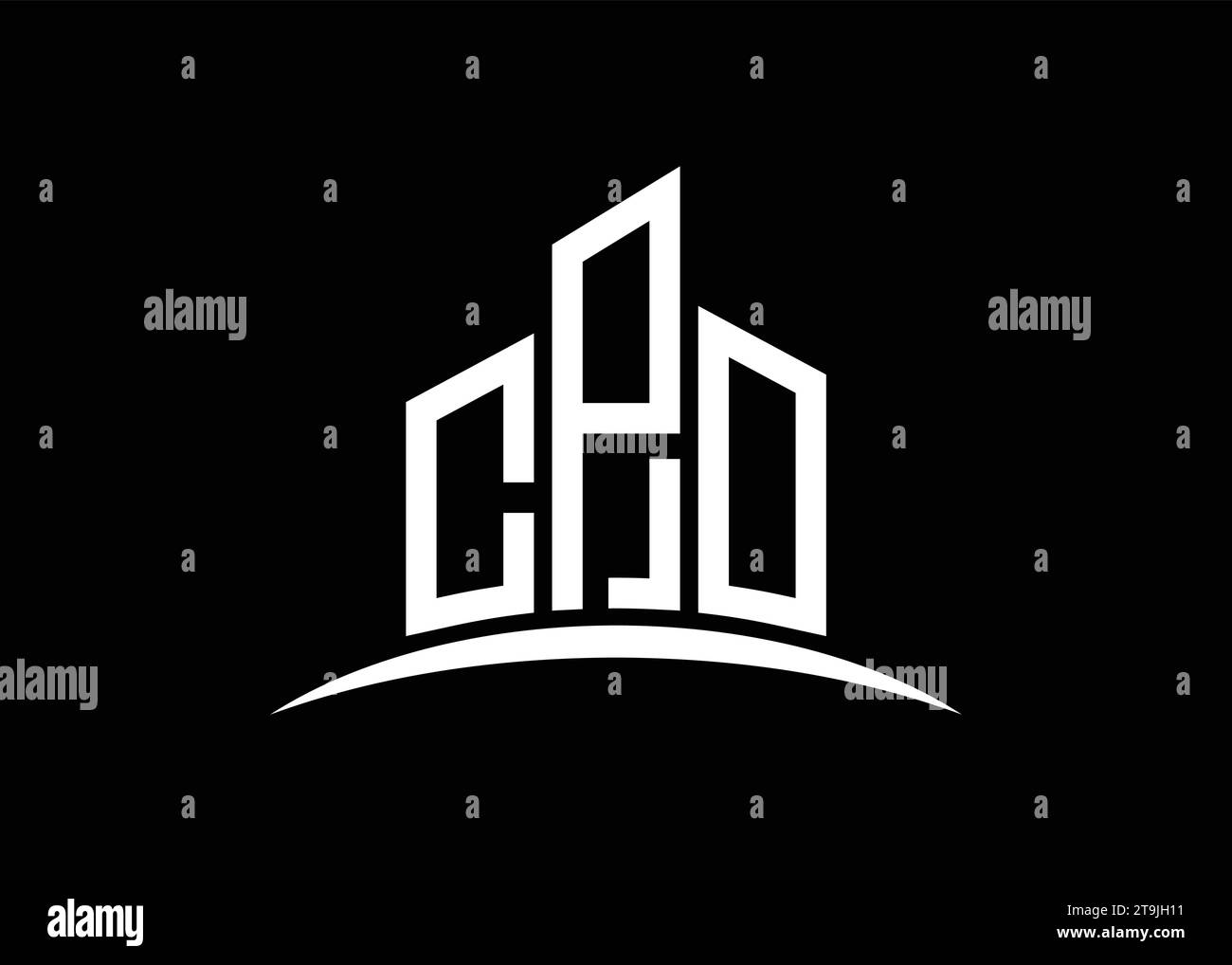 Letter CPO Building Vector Monogramm Logo Design Vorlage. Building Shape CPO-Logo. Stock Vektor