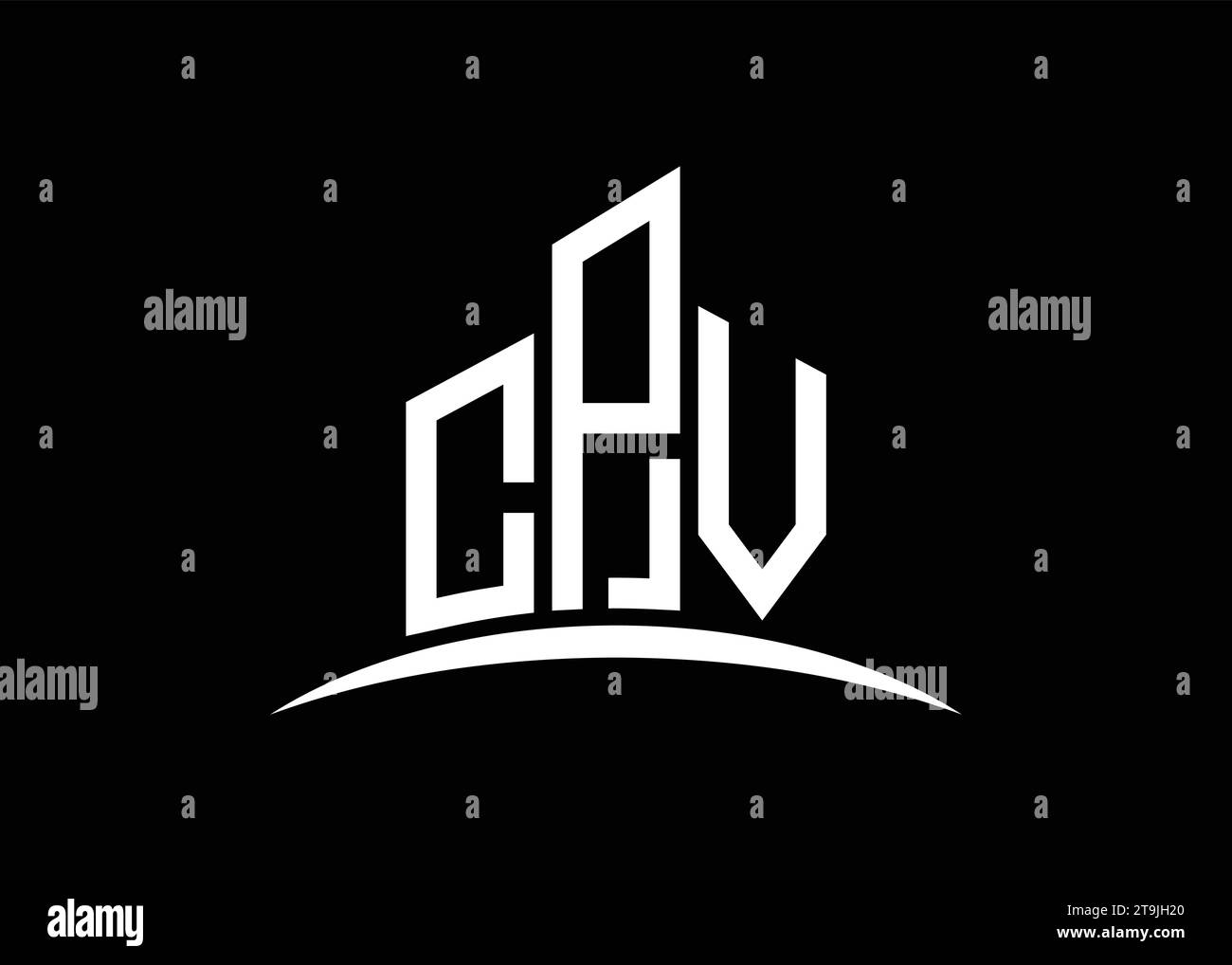 Letter CPV Building Vector Monogramm Logo Design Vorlage. CPV-Logo in Gebäudeform. Stock Vektor