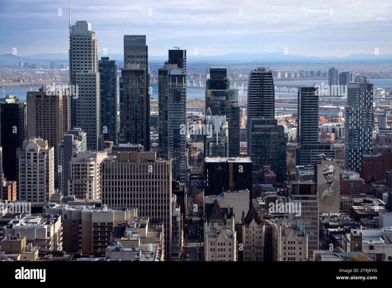 Blick auf die Innenstadt von Montreal vom Mont-Royal Stockfoto