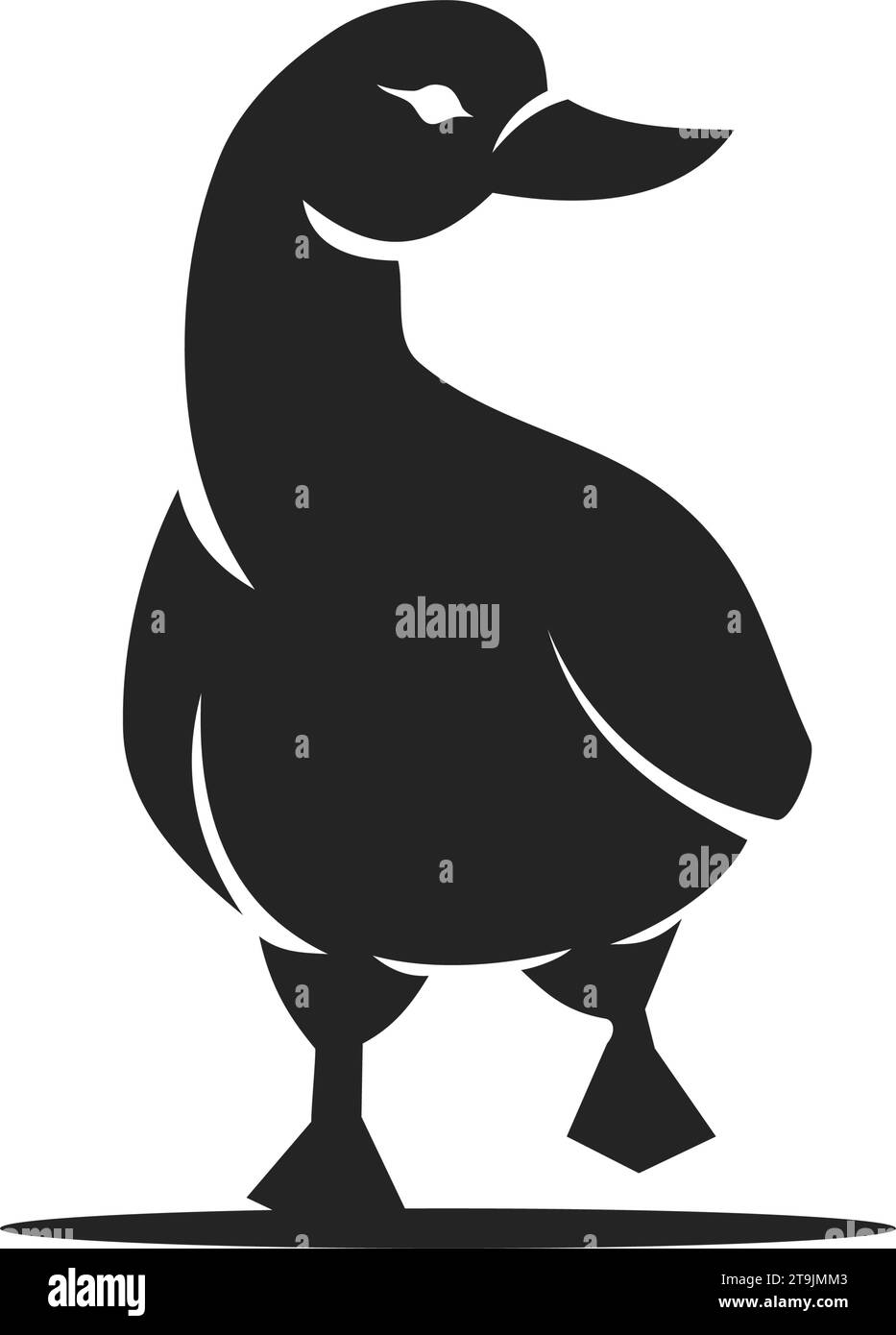 Duck Logo Vorlage isoliert. Markenidentität. Symbol abstrakte Vektorgrafik Stock Vektor