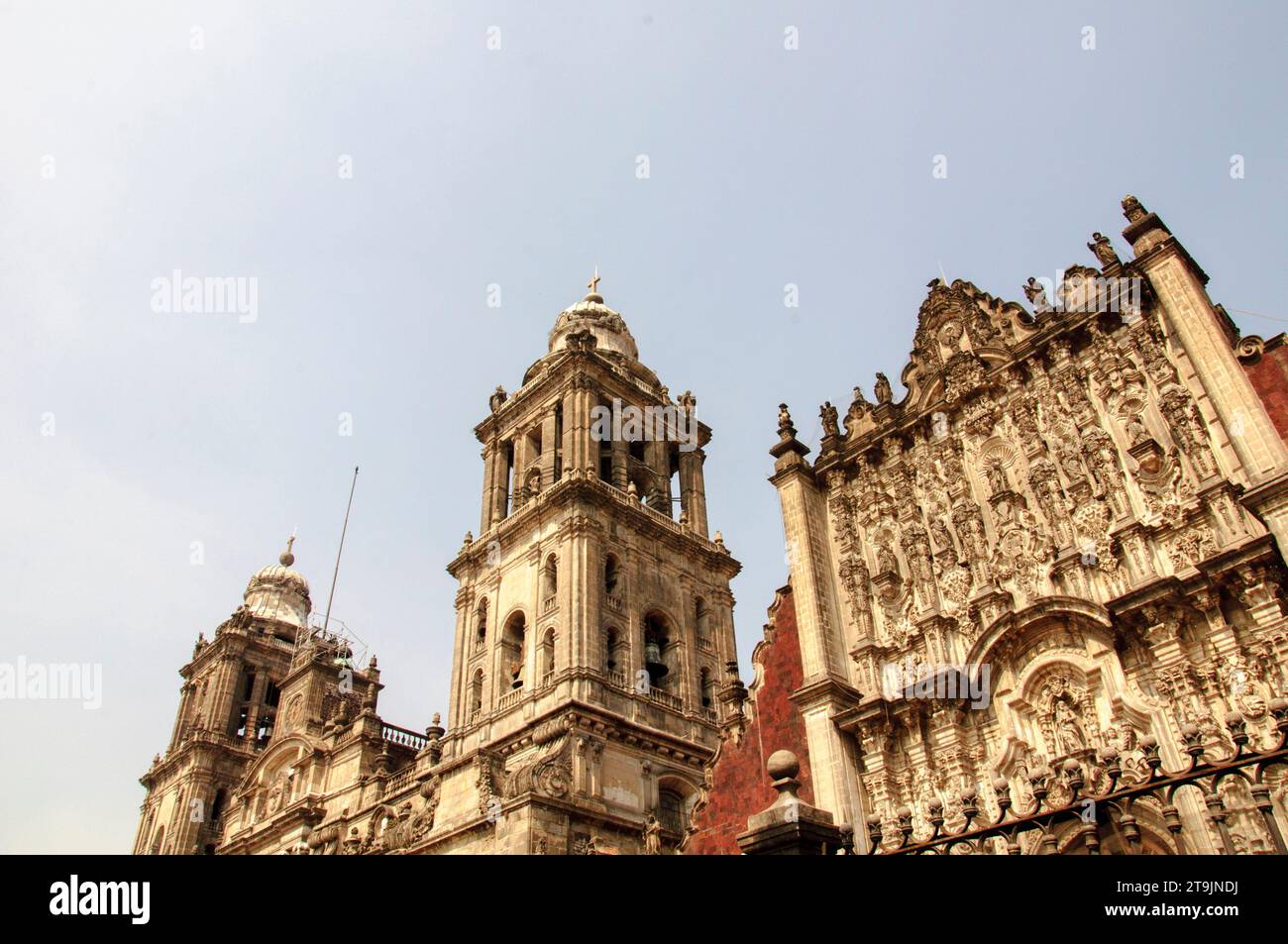 Außendetail Metropolitan Cathedral Mexico Stockfoto