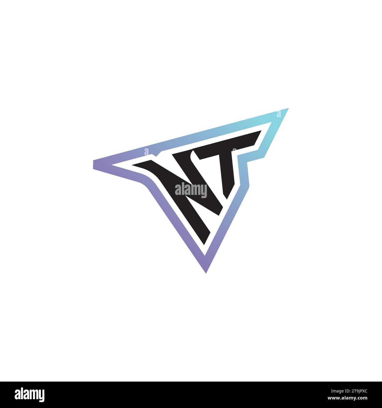 NT Letter Kombination aus coolem Esport-Logo oder anfänglichem Gaming-Logo als inspirierendes Konzeptdesign Stock Vektor