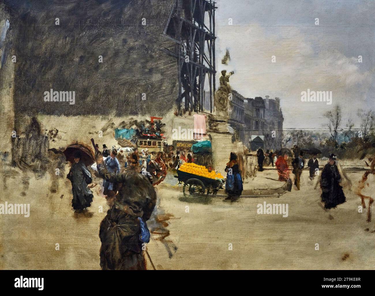 Place des Pyramides - olio su tela - Giuseppe de Nittis - 1876 - Milano, GAM, Galleria d’Arte Moderna Stockfoto