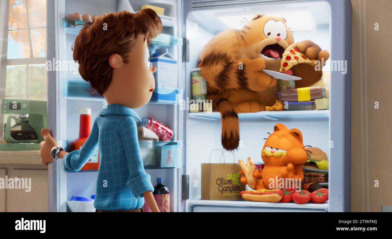 Der Garfield-Film Jon, Vic & Garfield Stockfoto