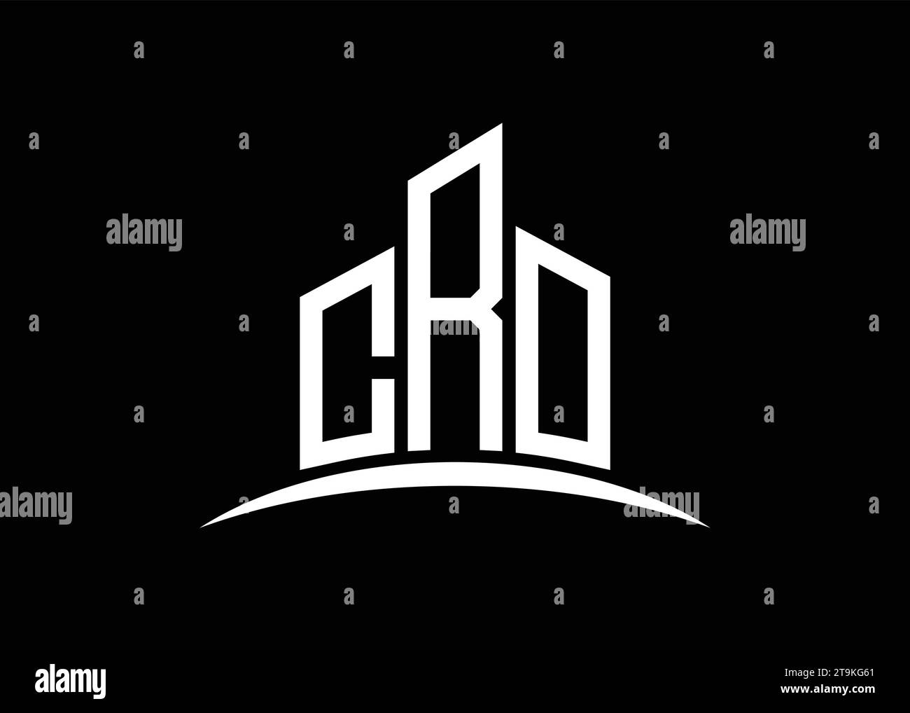 Letter CRO Building Vector Monogramm Logo Design Vorlage. Building Shape CRO-Logo. Stock Vektor