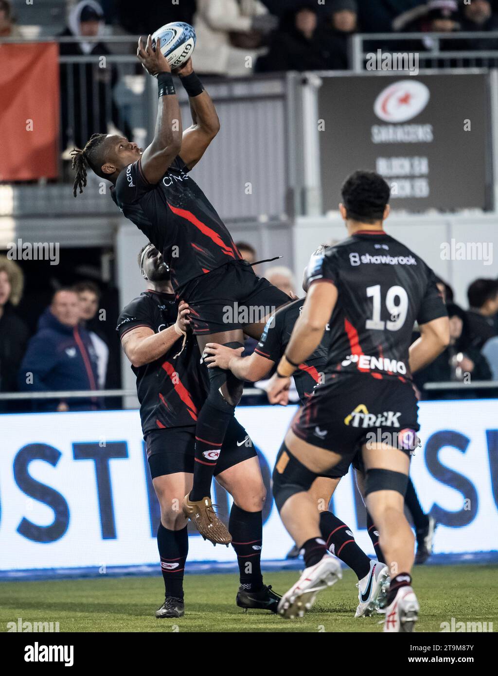 Saracens Maor Itoje im Gallagher Premiership Rugby-Spiel zwischen Saracens und Bristol Bears im StoneX Stadium am 25. November 2023 in Barnet, England Foto von Gary Mitchell Stockfoto