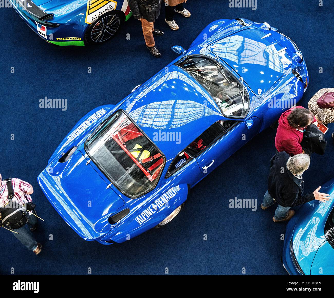 Renault Alpine von oben auf der London Classic Car Show 2023, Olympia, London Stockfoto
