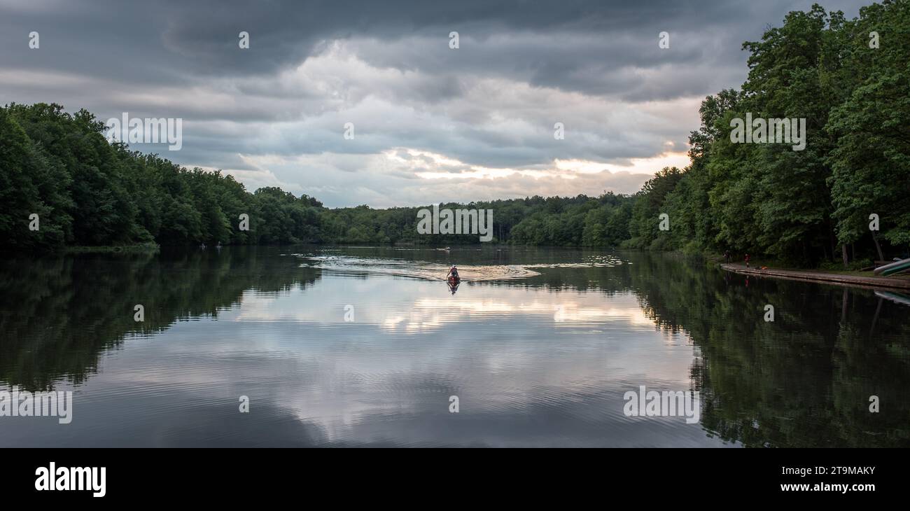 Französische Creek Ruderboote Kanu hopewell Lake Stockfoto