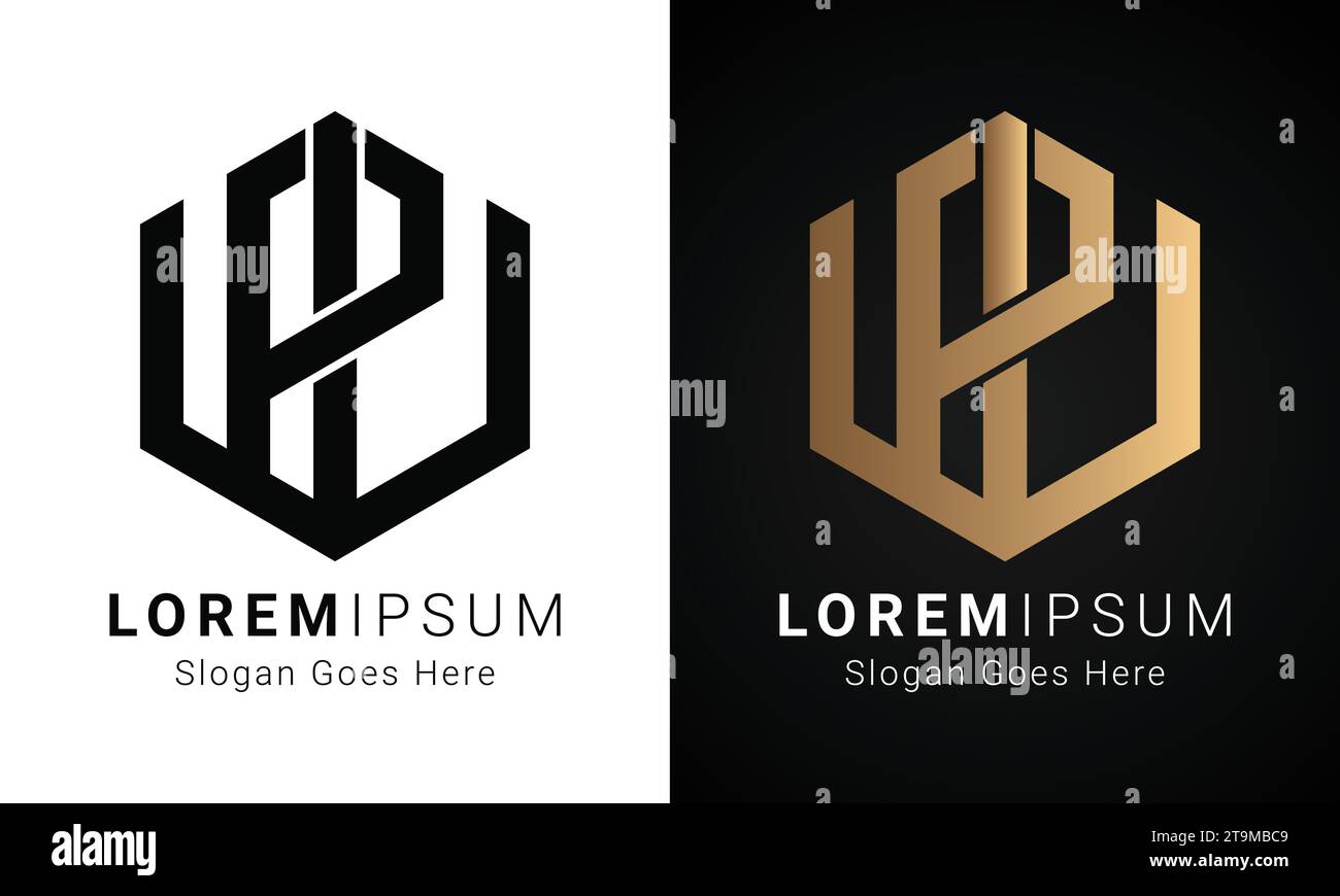 Luxuriöses Initial WP- oder PW-Monogramm-Logo-Design Stock Vektor