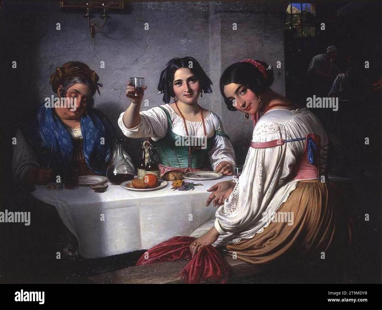 In einer italienischen Osteria 1847 von Wilhelm Nicolai Marstrand Stockfoto