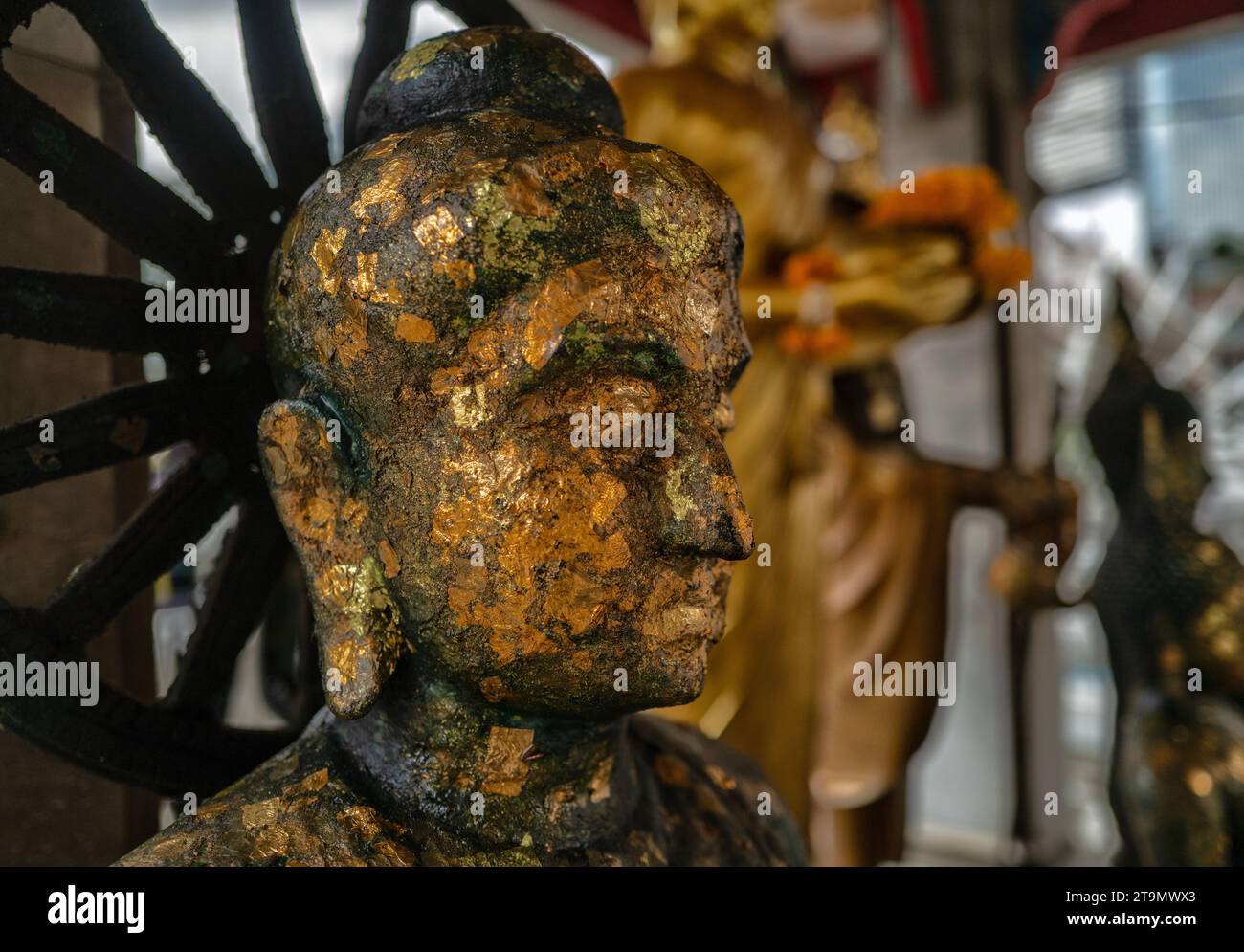 Wat Hua Lamphong Tempel Detail Bangkok Stockfoto
