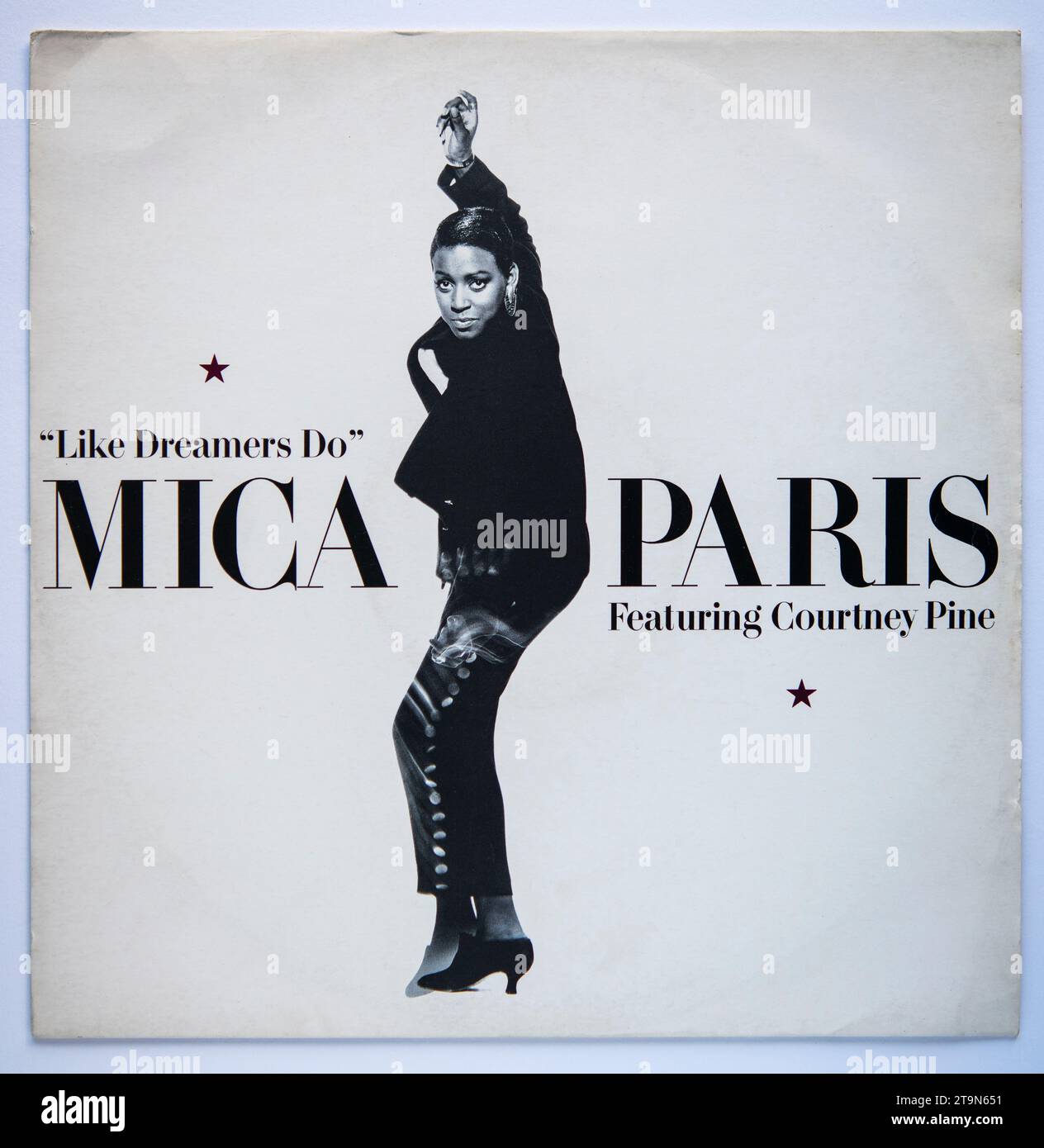 Bildercover der 12-Zoll-Single-Version von Like Dreamers Do von Mica Paris, die 1988 veröffentlicht wurde Stockfoto