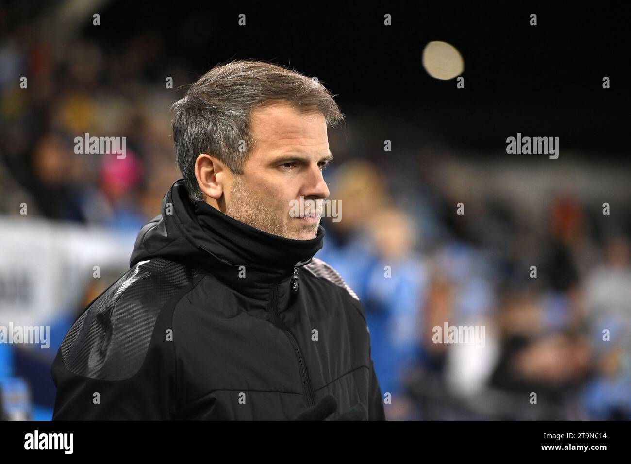 Manchester, Großbritannien. November 2023. Tottenham Hotspur-Trainer Robert Vilahamn beim FA Women's Super League Spiel im Academy Stadium in Manchester. Der Bildnachweis sollte lauten: Gary Oakley/Sportimage Credit: Sportimage Ltd/Alamy Live News Stockfoto