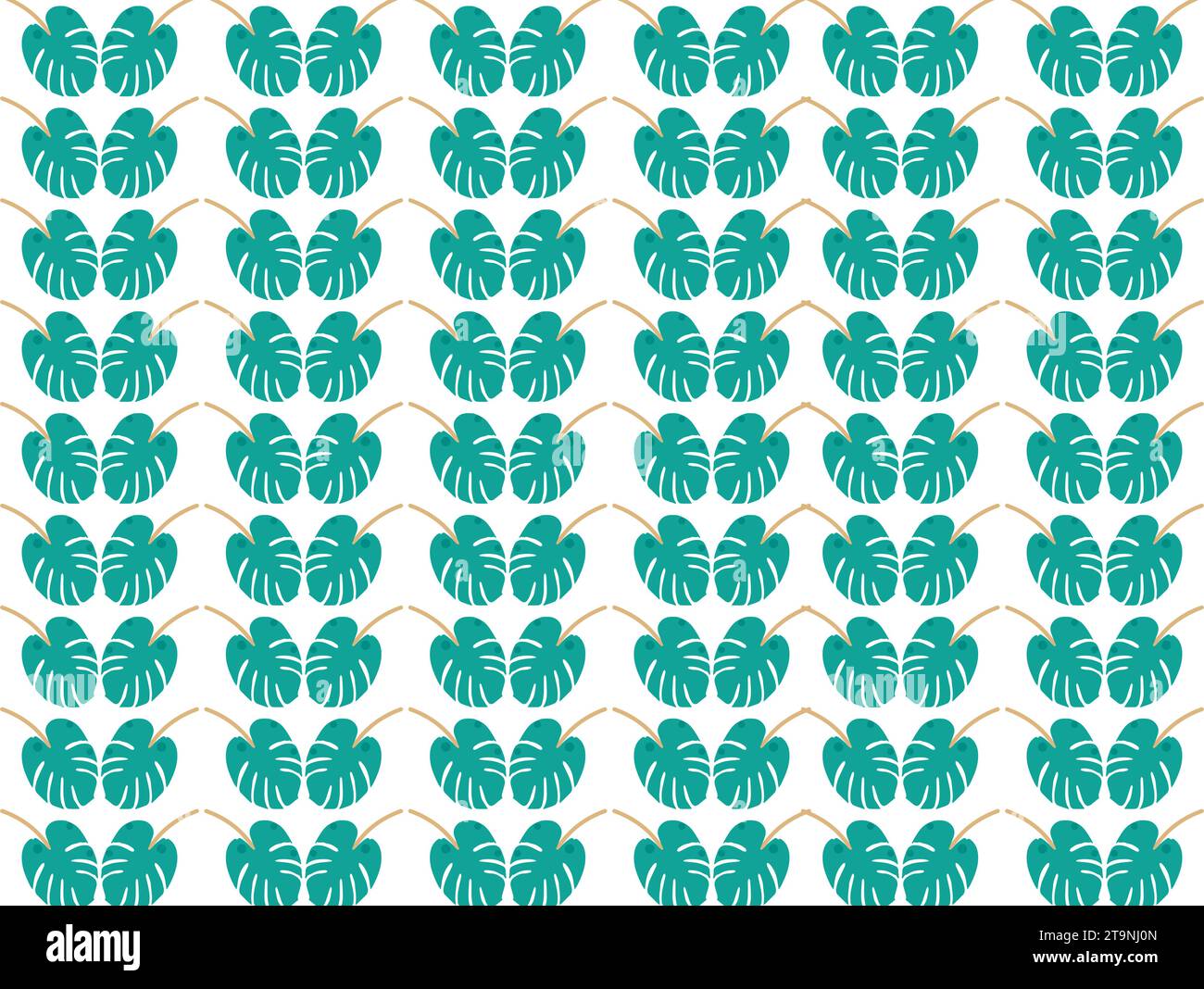 Luxus Natur grüner Hintergrund Vektor Blumenmuster, goldene Spaltblatt Philodendron Pflanze Illustration Stock Vektor