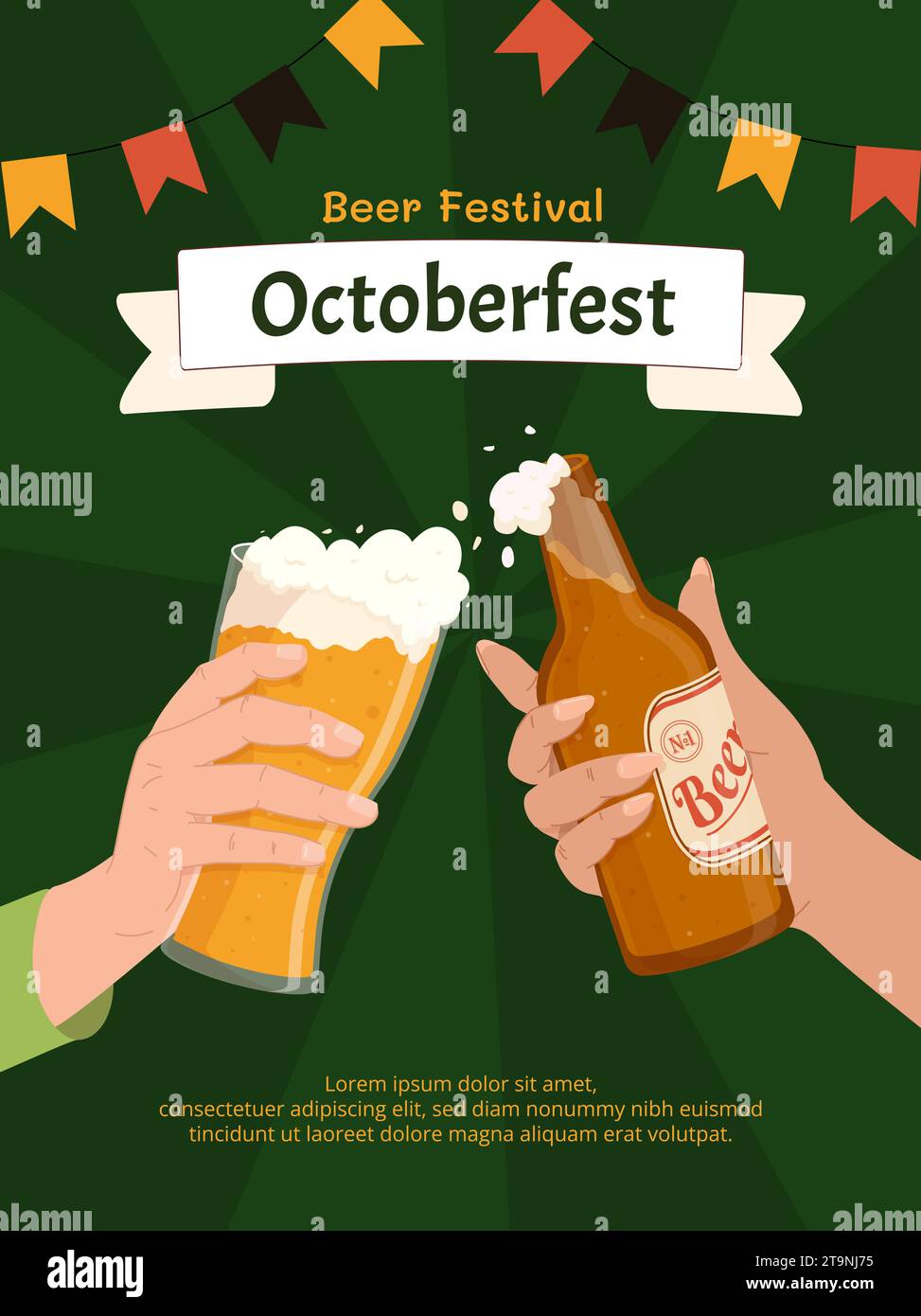 Octoberfest Bierfestival Poster Vektor Stock Vektor