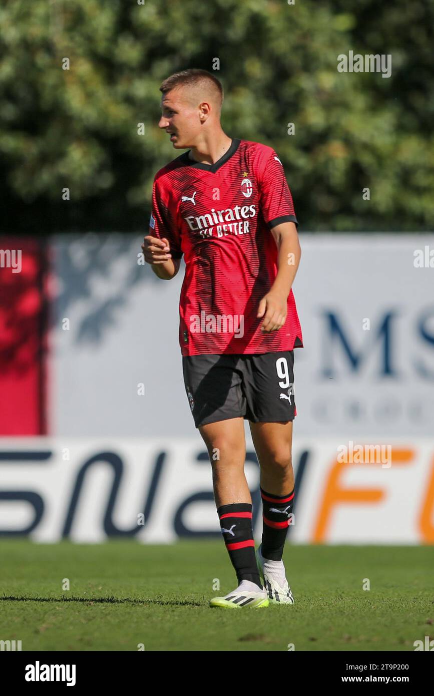 MAILAND, ITALIEN, 12.09.2023: Die U19 und Newcastle U19 spielen in der Youth League im Vismara Sports Center. Stockfoto