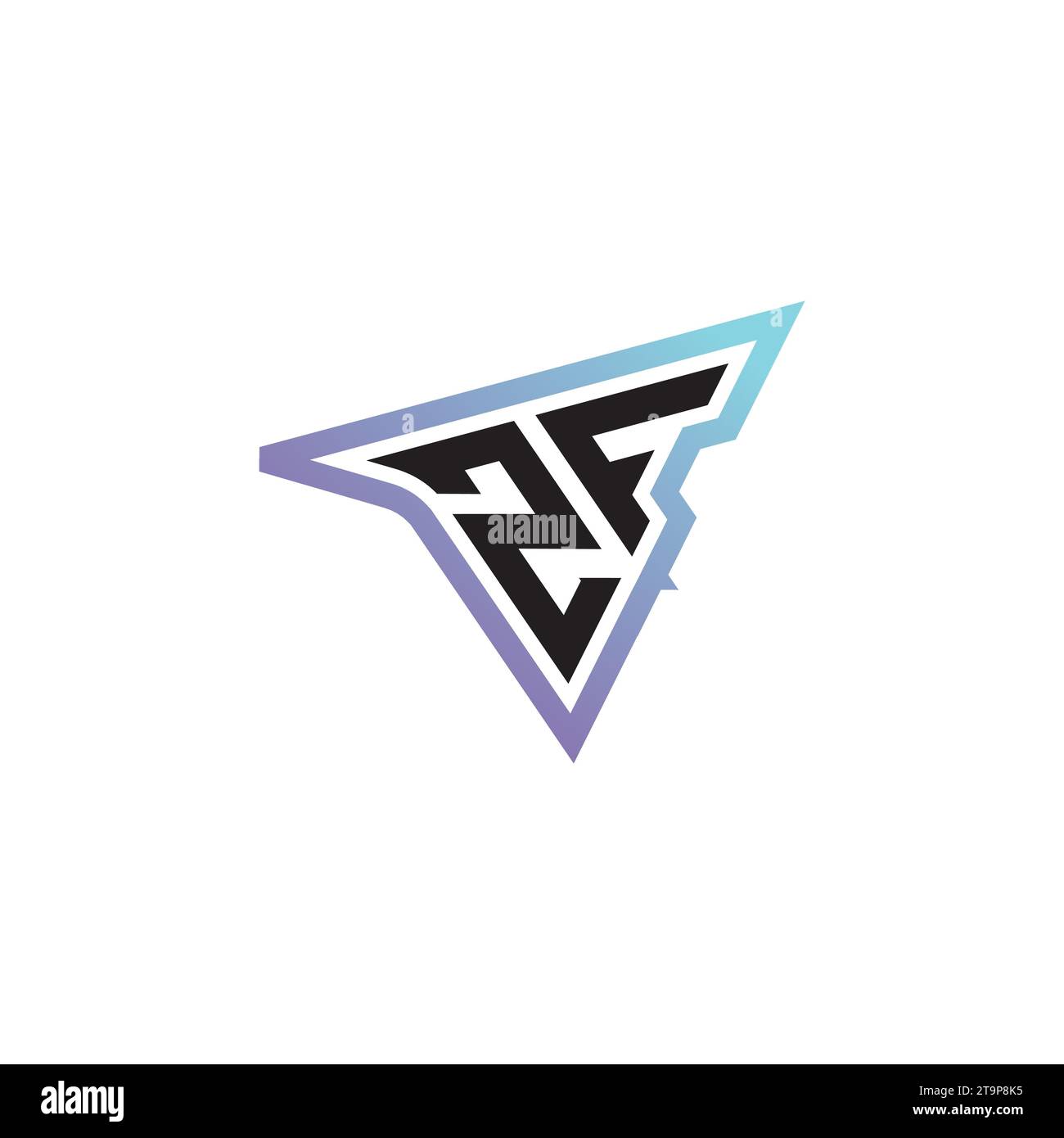 ZF-Letter-Kombination cooles Logo Esport oder Gaming-Initial-Logo als inspirierendes Konzeptdesign Stock Vektor