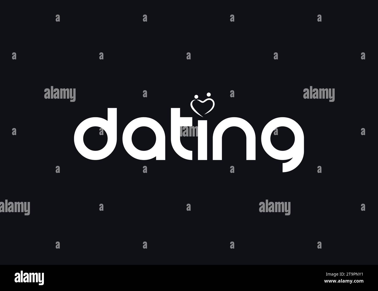 Dating-Wort-Vektorbuchstaben. Valentinstag Typografie-Design. Stock Vektor