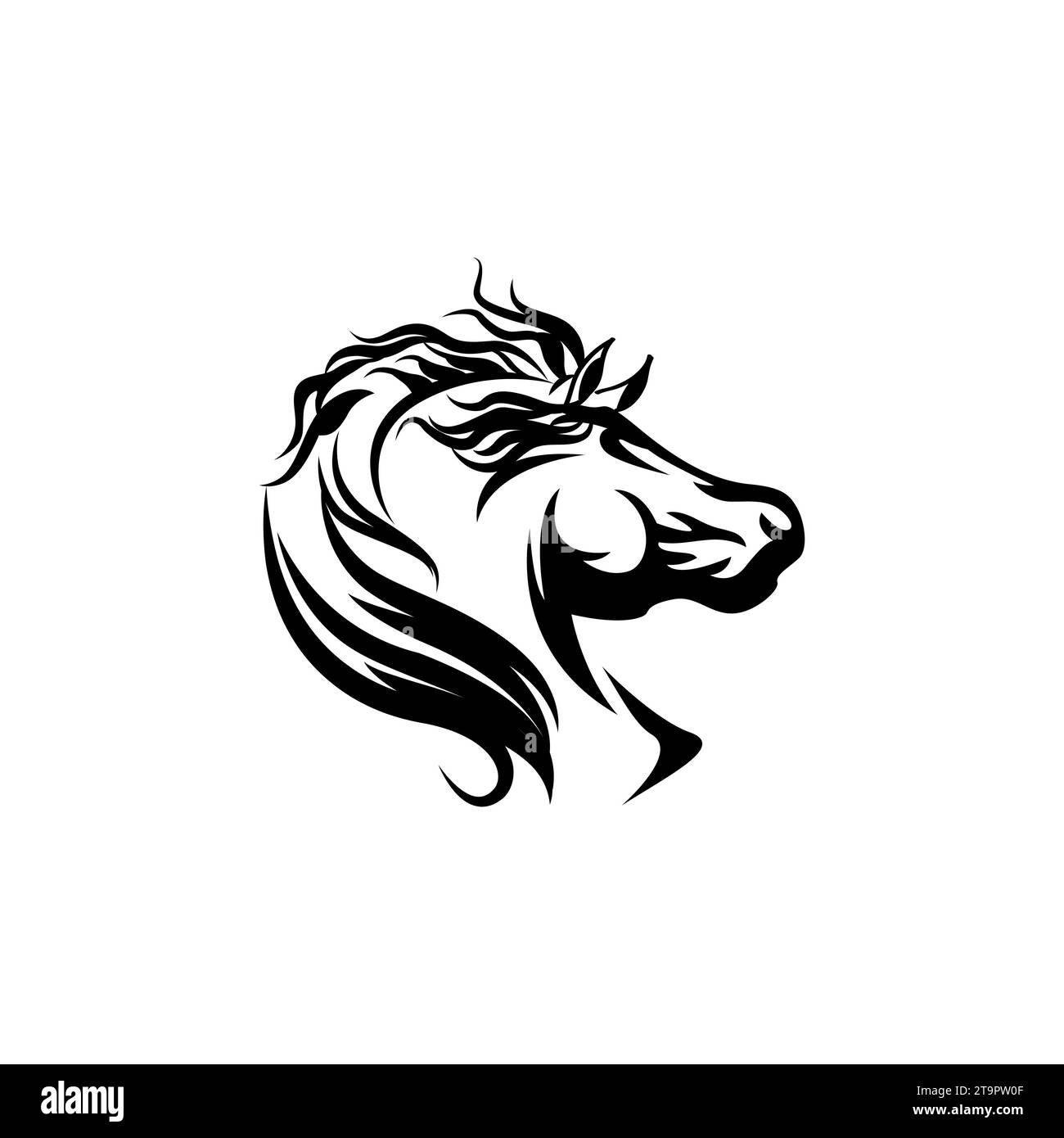 Design mit Pferdelogo. Elegantes und luxuriöses Pferdelogo-Konzept. Vektor-Logo-Vorlage.EPS 10 Stock Vektor