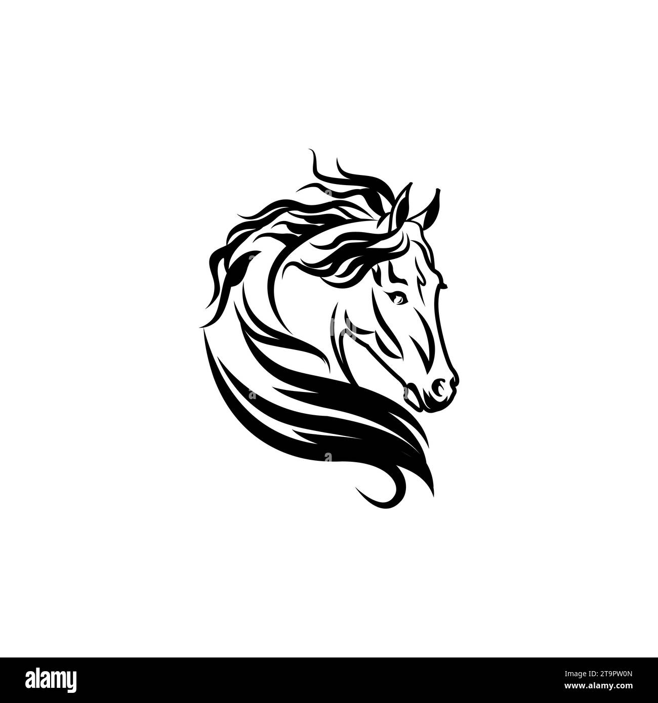 Design mit Pferdelogo. Elegantes und luxuriöses Pferdelogo-Konzept. Vektor-Logo-Vorlage.EPS 10 Stock Vektor