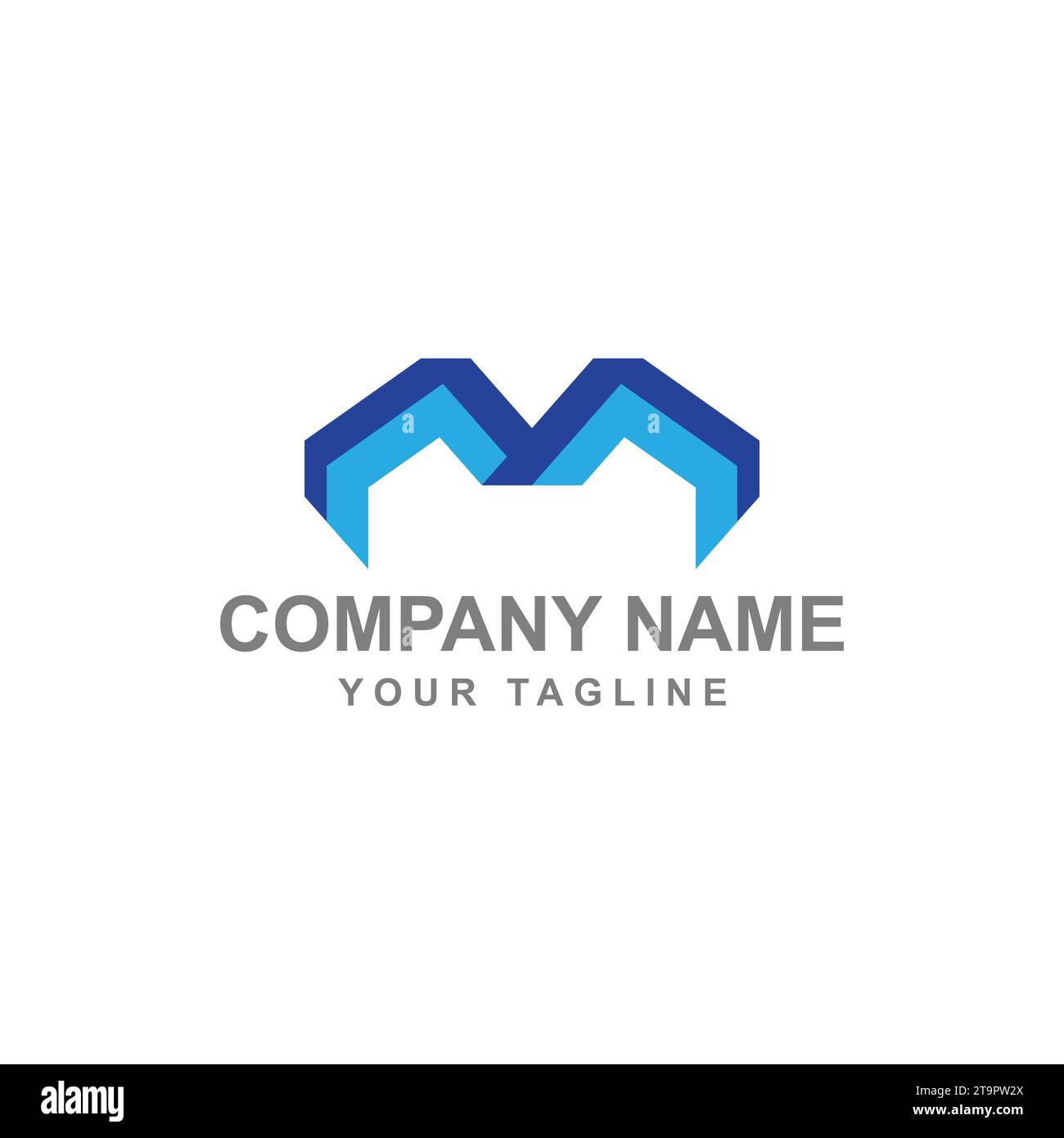 M-Schriftzug mit Logo. Minimales kreatives Monogramm-Symbol. EPS 10 Stock Vektor