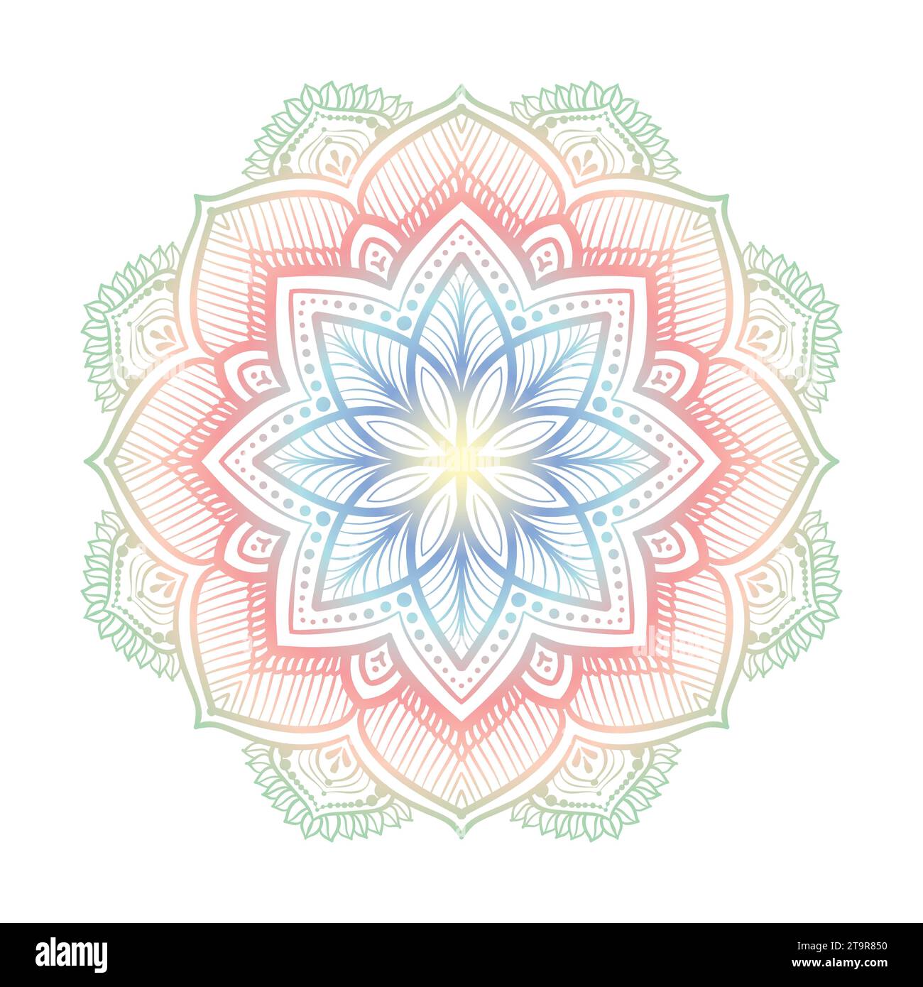 Farbenfrohes Mandala, orientalisches Mandala mit ethnischen Mustern für traditionelle Dekoration, Spiritualität, Inneneinrichtung, Malbuch Stock Vektor