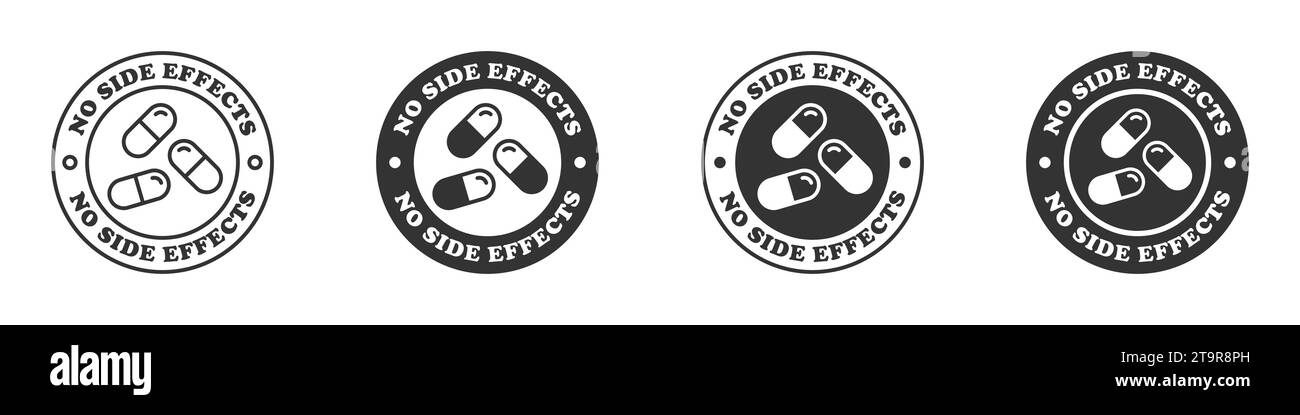 Keine Symbolgruppe für Nebenwirkungen. Vektorabbildung Stock Vektor