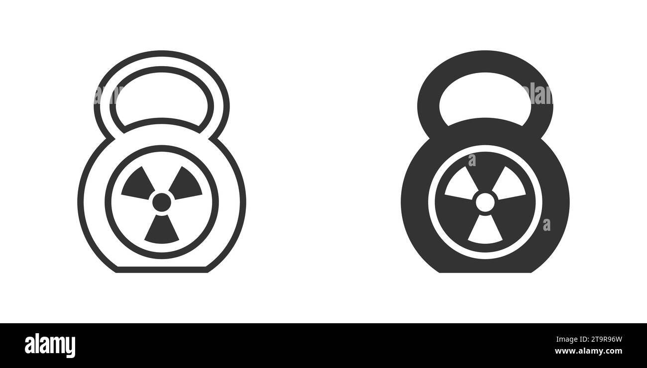 Wasserkocher-Glocke-Symbol mit Strahlungssymbol. Vektorabbildung Stock Vektor