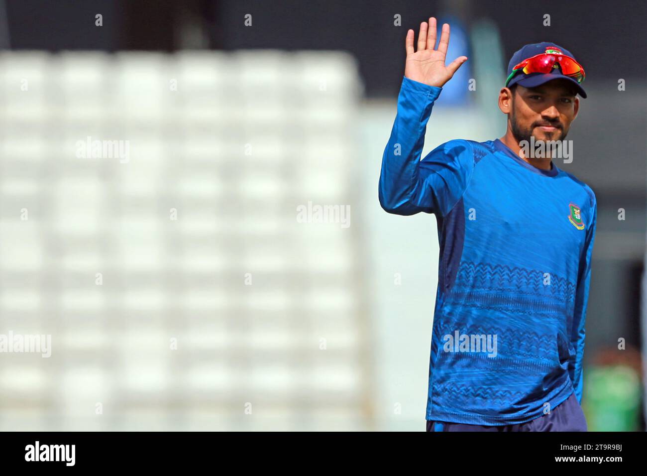 Das neuseeländische Test-Cricket-Team nimmt am ersten Testspiel gegen Bangladesch Teil Stockfoto