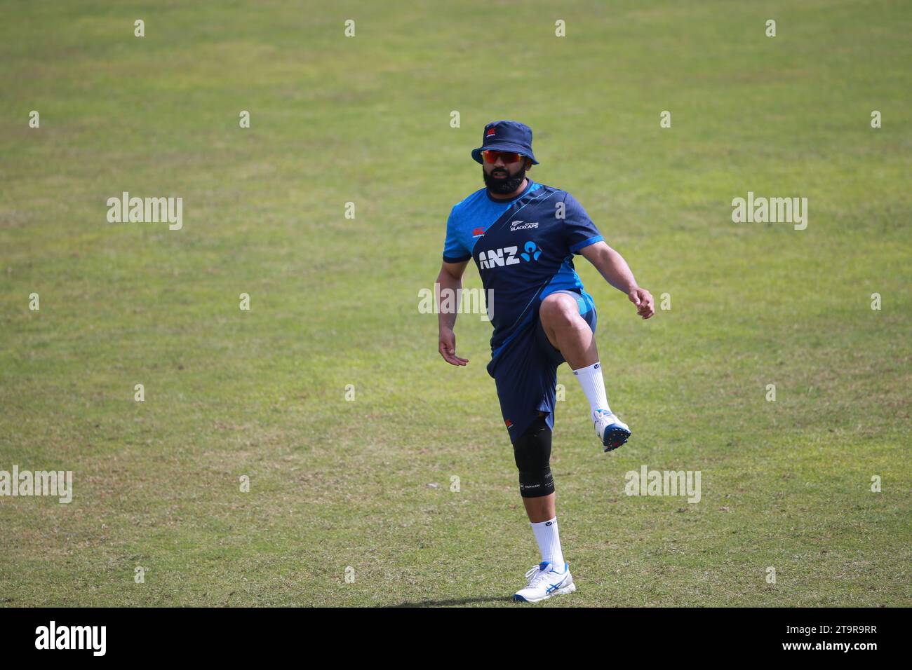 Das neuseeländische Test-Cricket-Team nimmt am ersten Testspiel gegen Bangladesch Teil Stockfoto