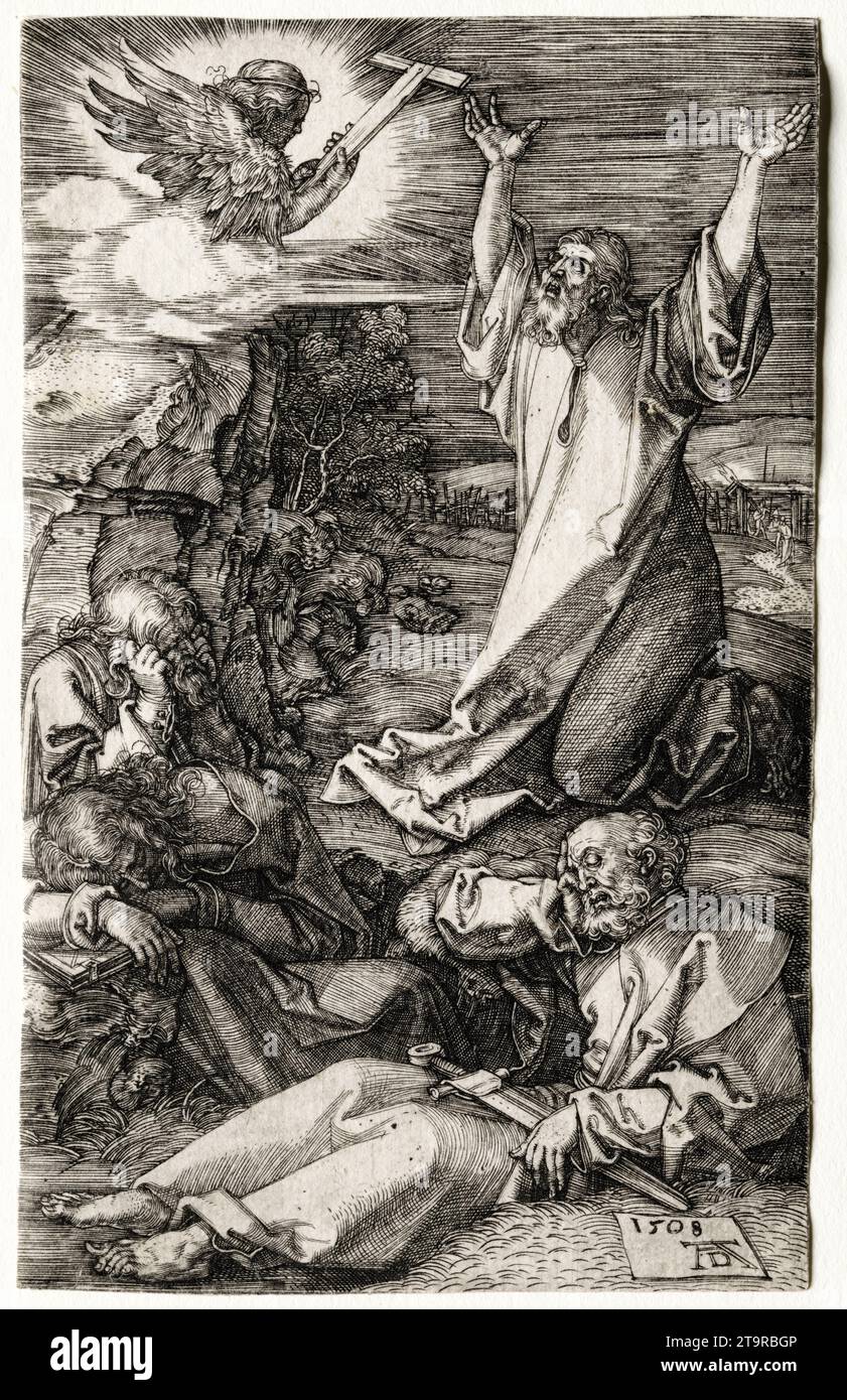 Albrecht Durer, Christus auf dem Ölberg, Kupferstich, 1508 Stockfoto