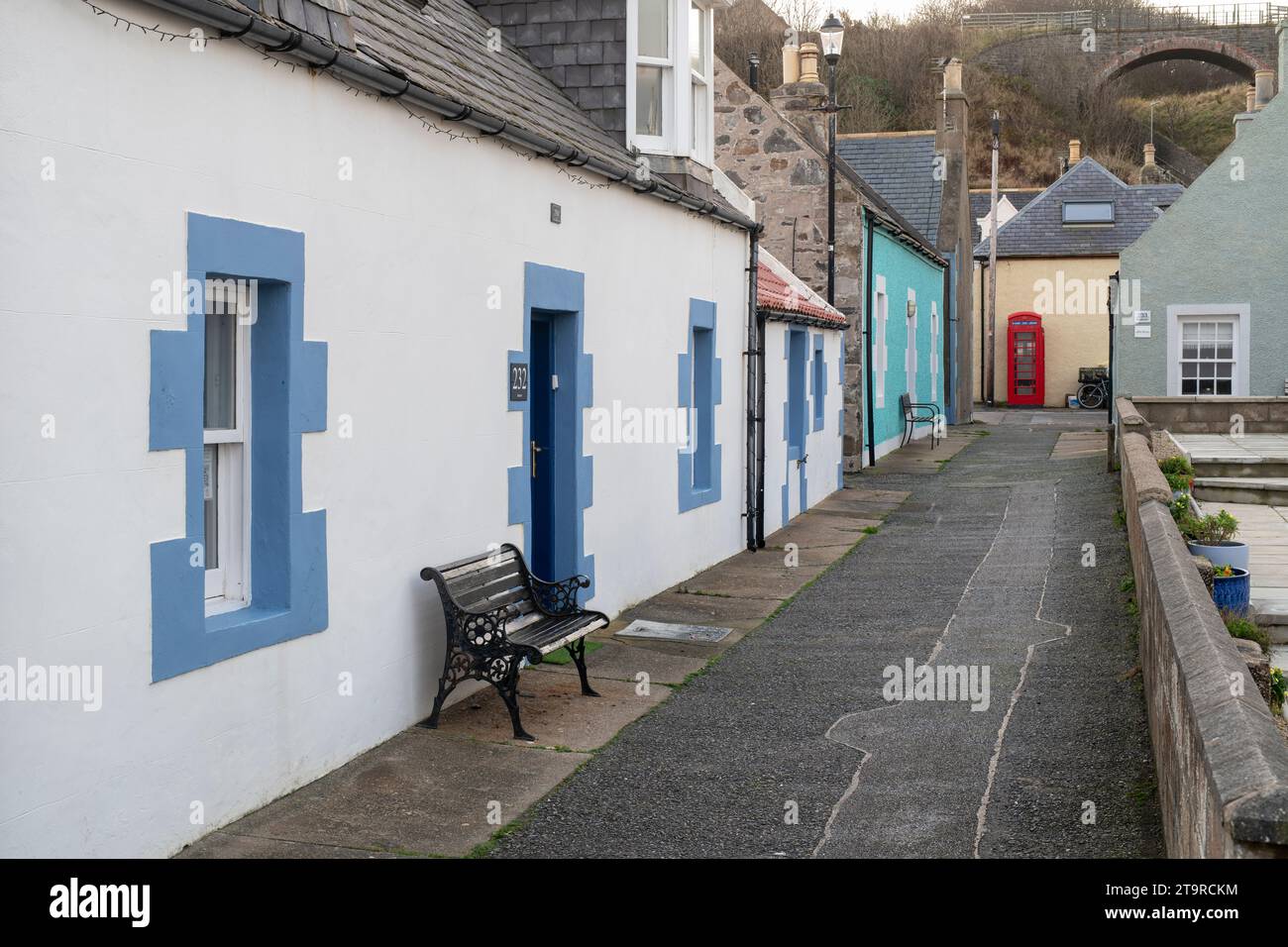 Ferienhäuser im Dorf Cullen, Moray, Schottland Stockfoto