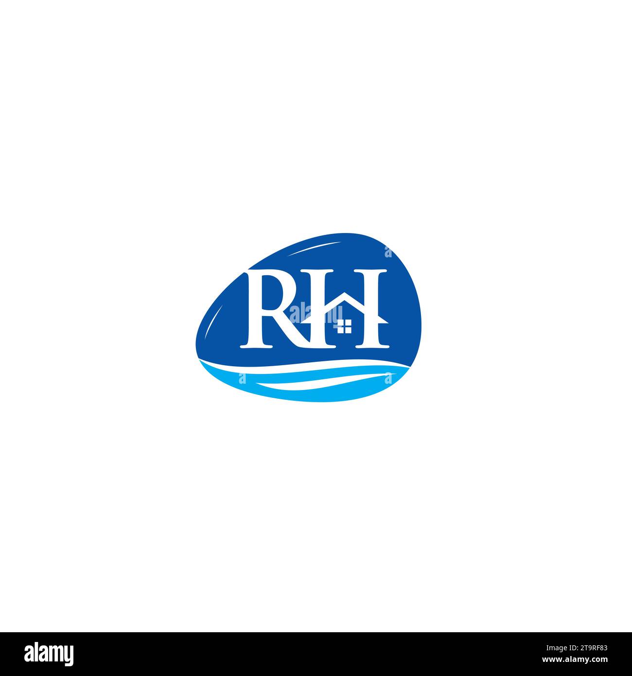 Letter RH, Stone, River and House Logo oder Icon Design Stock Vektor
