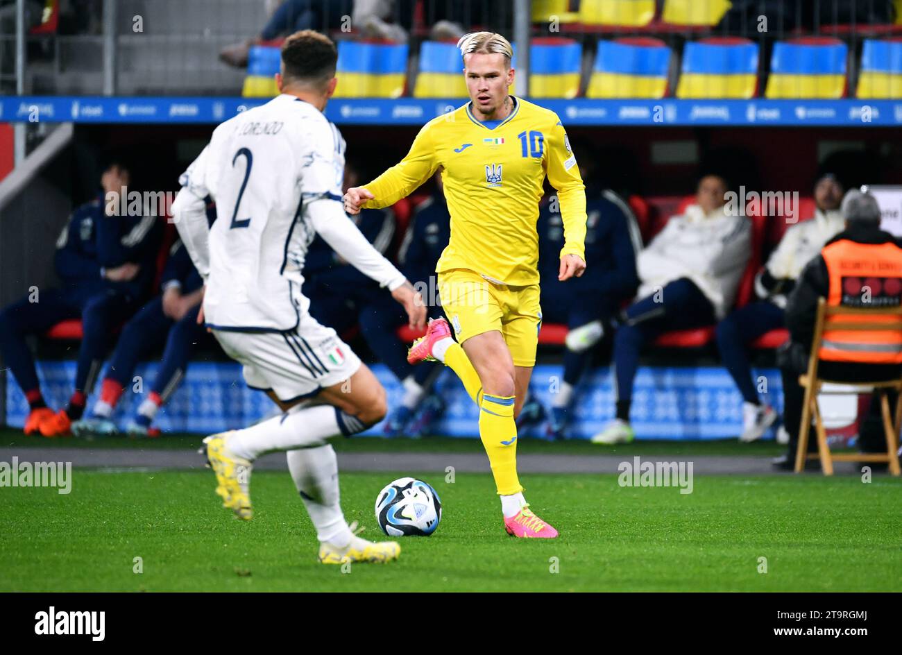 Fußball, Männer, Qualifikation für die Europameisterschaft 2024, BayArena Leverkusen, Ukraine - Italien; Stockfoto