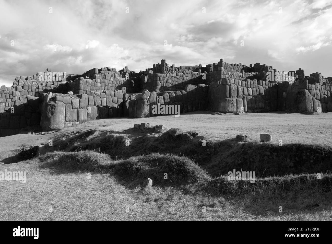 Die Inka-Ruinen von Sacsayhuaman in Peru. Stockfoto