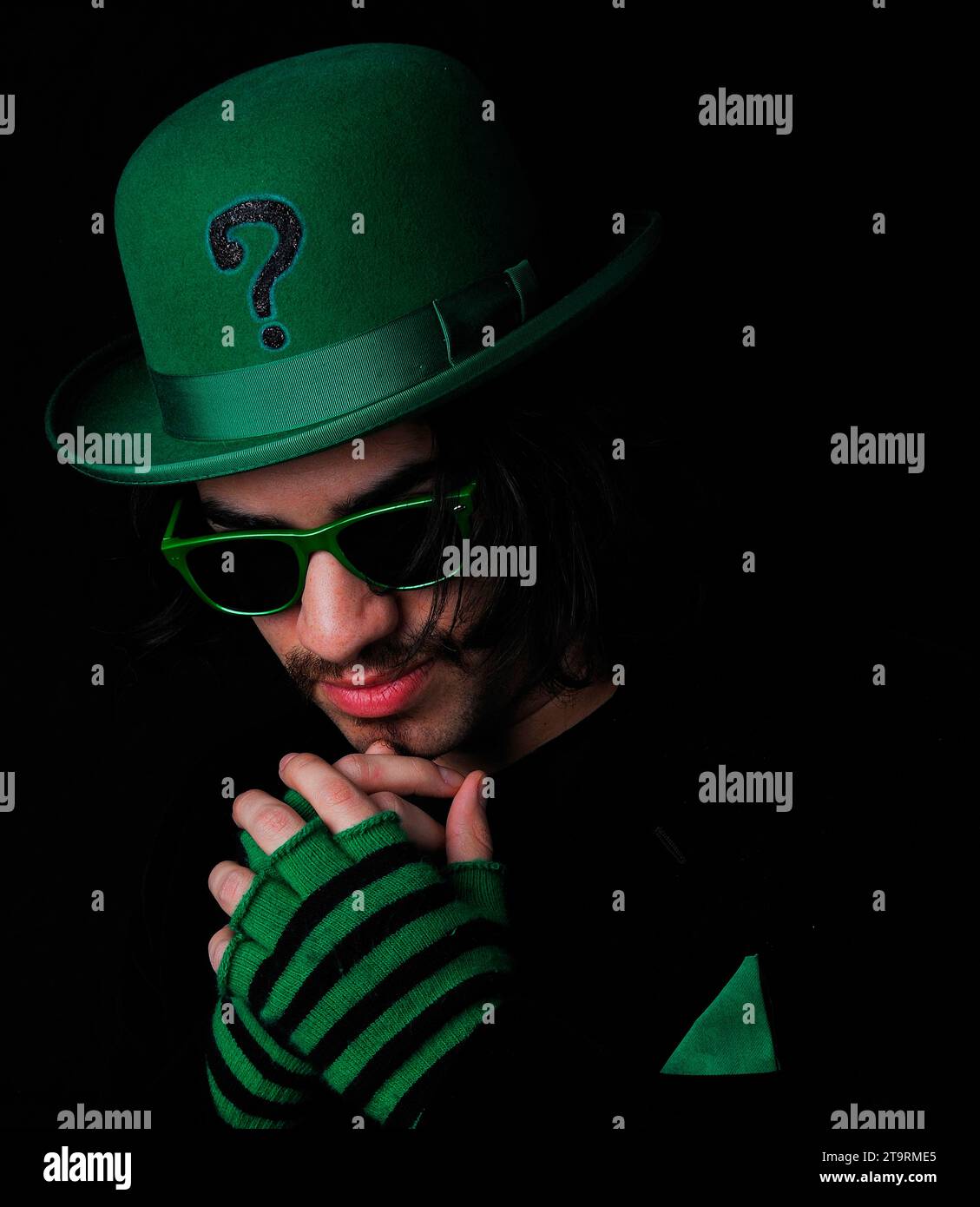 Porträt einer Person, die als Comicfigur verkleidet ist. Auf einer Comic-Konferenz in New York City. Stockfoto