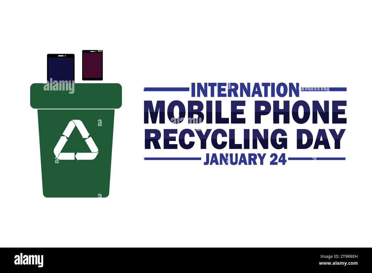 Internationaler Tag Des Recycling Von Mobiltelefonen. Januar: Vektorabbildung. Geeignet für Grußkarten, Poster und Banner. Stock Vektor