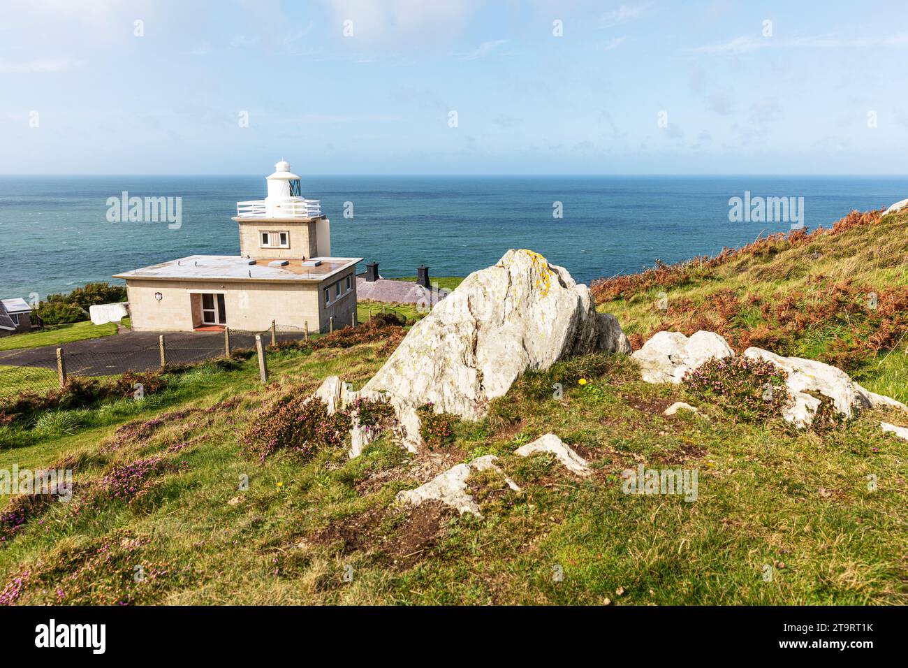 Bull Point Leuchtturm Mortehoe, North Devon, Großbritannien, England, Bull Point Leuchtturm, Mortehoe, Leuchtturm, Leuchttürme, Devon, Devon Coast, Stockfoto