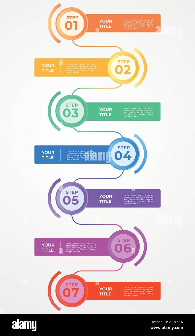Infografik-Design-Vektor und Marketing-Symbole können für Workflow-Layout, Diagramm und Jahresbericht verwendet werden. Geschäftskonzept mit 3, 4, 5; 6, 7 und 8 Schritten. Stock Vektor
